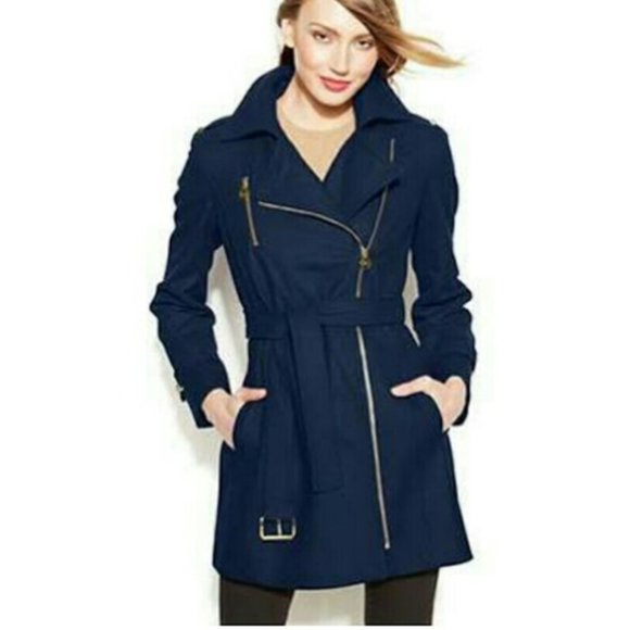 asymmetrical belted coat michael kors